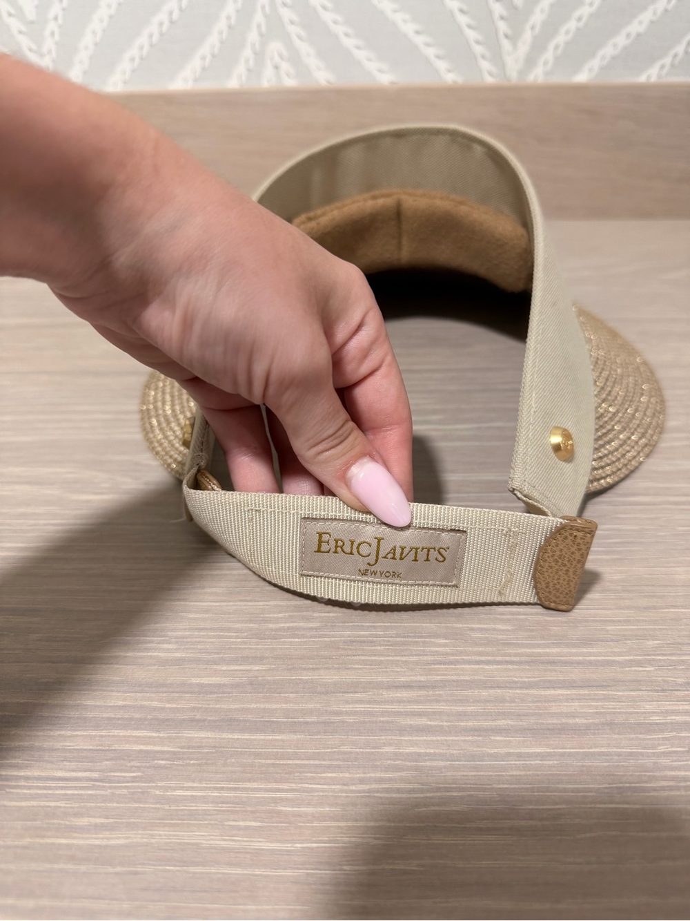 Eric Javits Champ Woven Visor Neutral Tan UPF 50+ Sun Hat - Picture 7 of 8